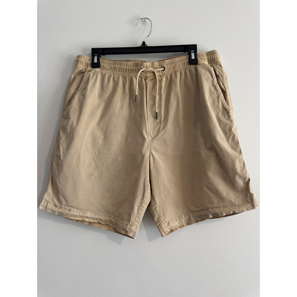 American Eagle Next Level Flex Jogger Shorts Mens Medium Tan Drawstring Khaki